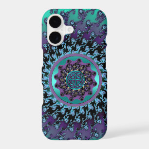 Celtic Mandala on Colourful Fractal Case for iPhon