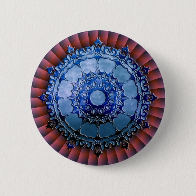 Celtic Mandala | red radial 6 Cm Round Badge (Front)