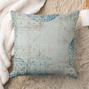 Celtic Mandala White Blue Pattern Cushion