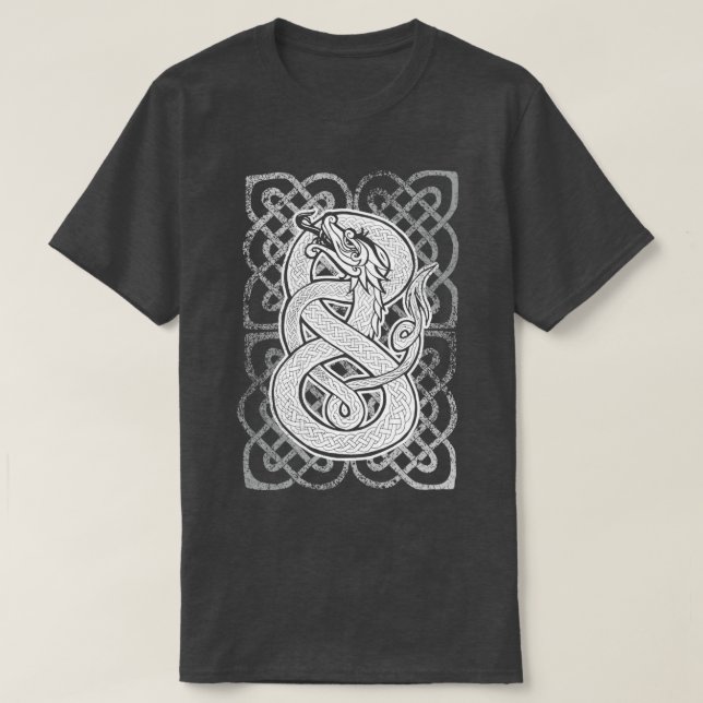 Celtic mediaeval dragon snake gift  T-Shirt (Design Front)