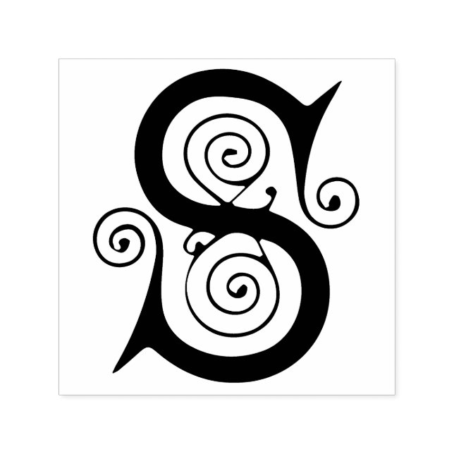 Celtic Mediaeval Letter S Monogram Self-inking Stamp (Design)