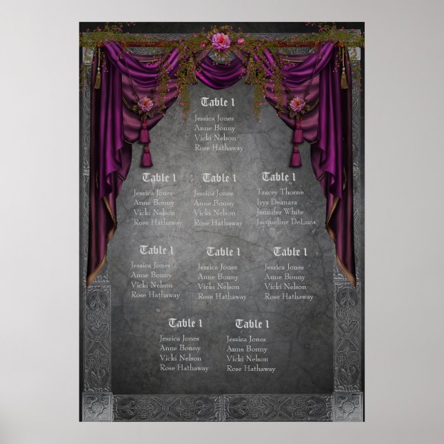 Celtic Mediaeval Wedding Seating Chart (Front)