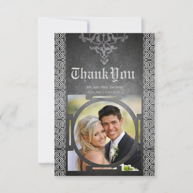 Celtic Mediaeval Wedding Thank You Card (Front)