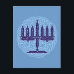 Celtic Menorah Postcard<br><div class="desc">Celtic knotwork menorah.</div>