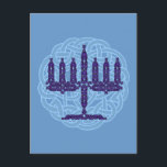 Celtic Menorah Postcard<br><div class="desc">Celtic knotwork menorah.</div>