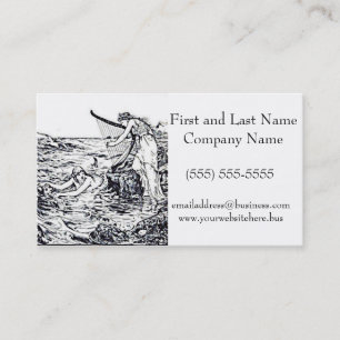Celtic Mermaid Fairy Tale Illustration Business Card