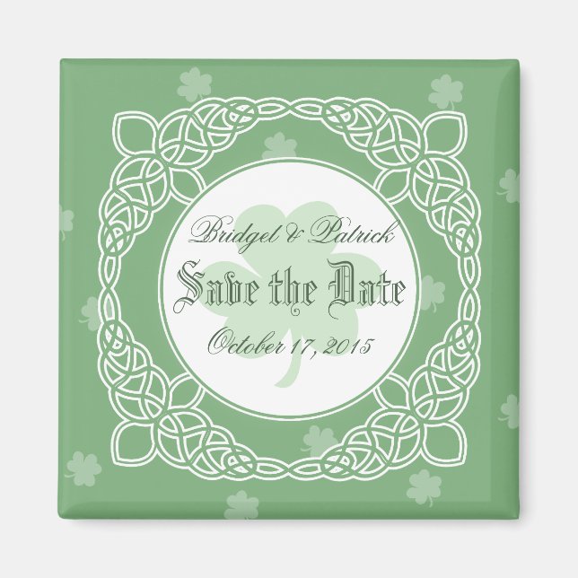 Celtic Mist Save the Date Magnet - Green (Front)