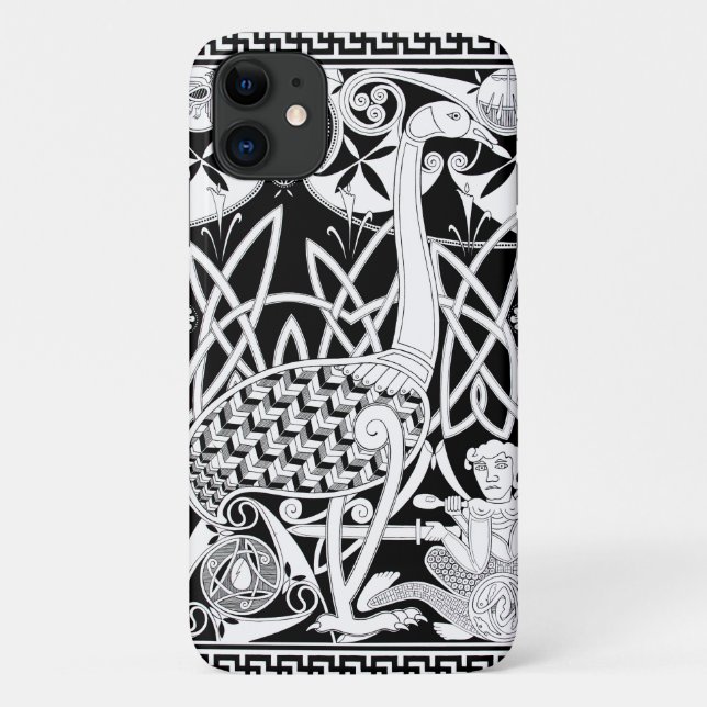 Celtic Moa Black and White phone case (Back)