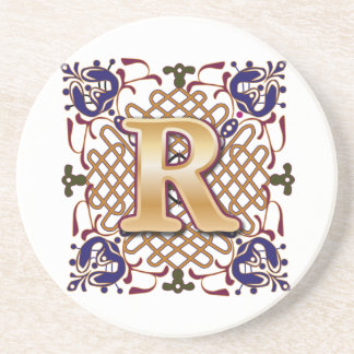 Celtic Monogram Letter R Coaster