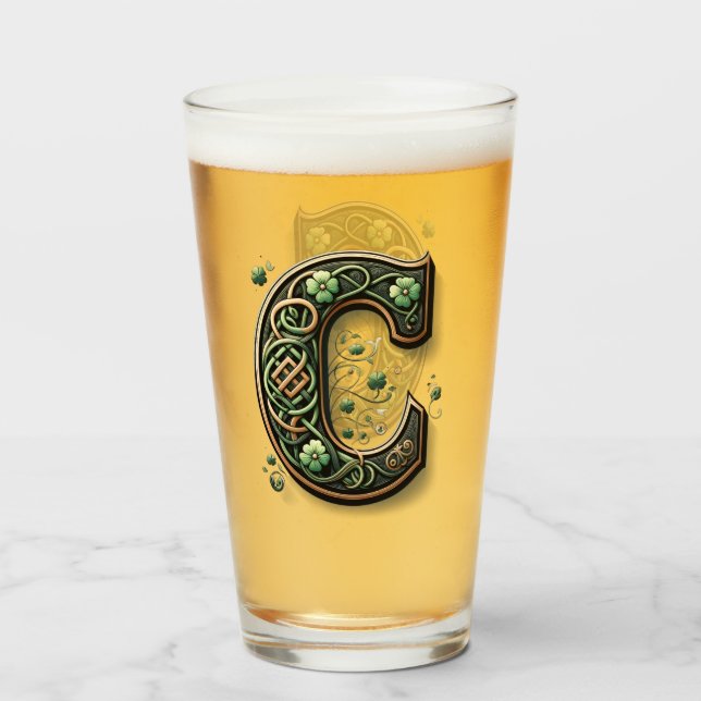 Celtic Monogram Pint Glass (Front Filled)