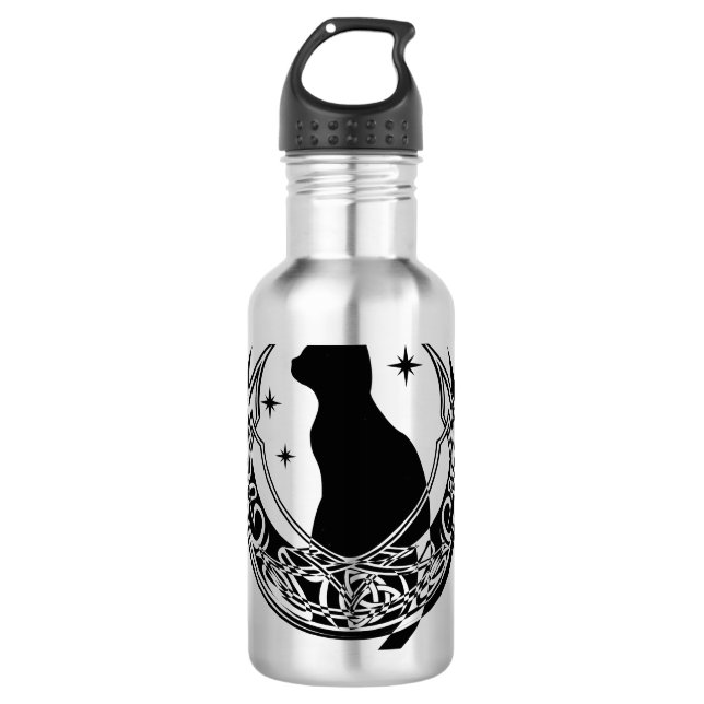 Celtic Moon | Night Cat Stars 710 Ml Water Bottle (Front)