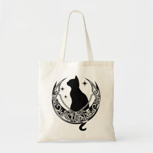 Celtic Moon   Night Cat Stars Tote Bag
