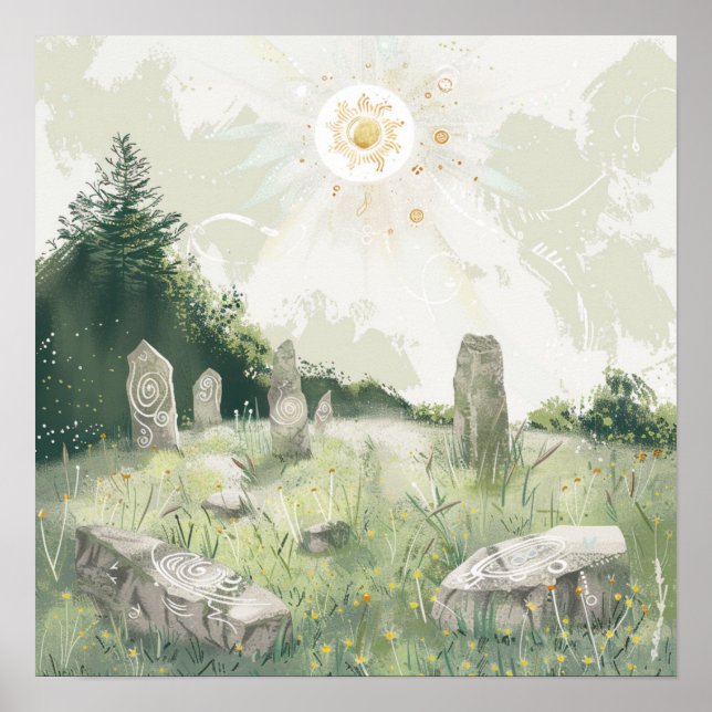 Celtic Mythology and Sun Symbols Litha Poster (Front)