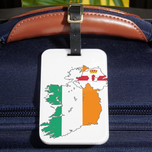 Celtic Nation Irish Map Luggage Tag (Front Insitu 2)