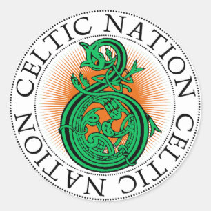 Celtic Nation St Patrick's Day Dragon Classic Round Sticker