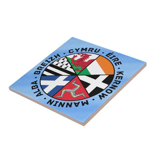 Celtic Nations Flags Ceramic Tile (Side)