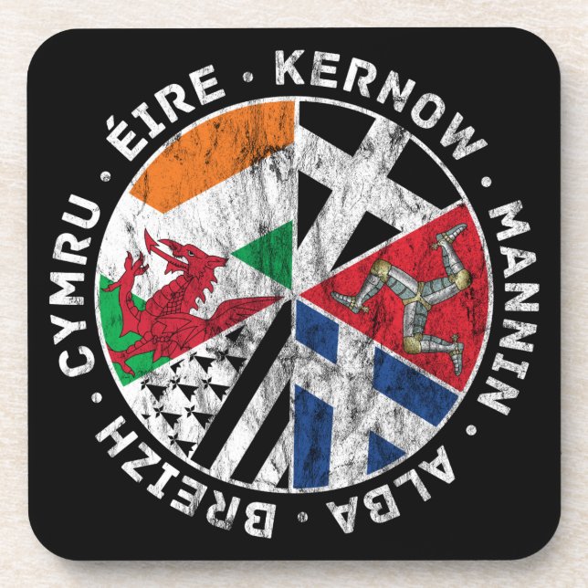 Celtic Nations Flags, Wales, Ireland, Scotland Coaster (Front)