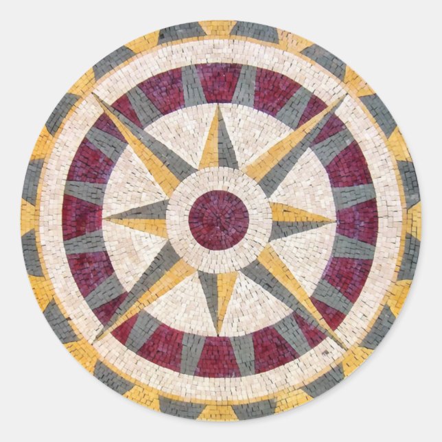 Celtic Nautical Compass Classic Round Sticker (Front)