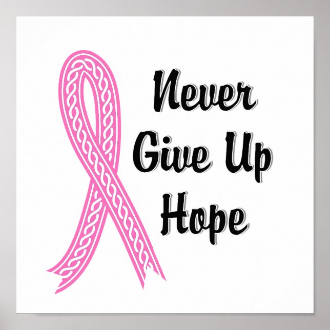 Celtic Never Give Up Hope Breast Cancer Poster (Front)