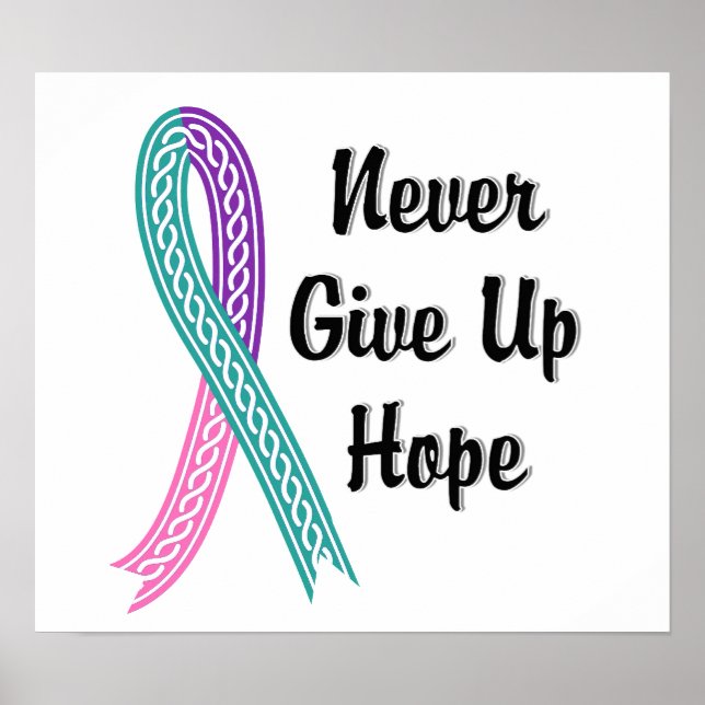 Celtic Never Give Up Hope Thyroid Cancer Poster (Front)