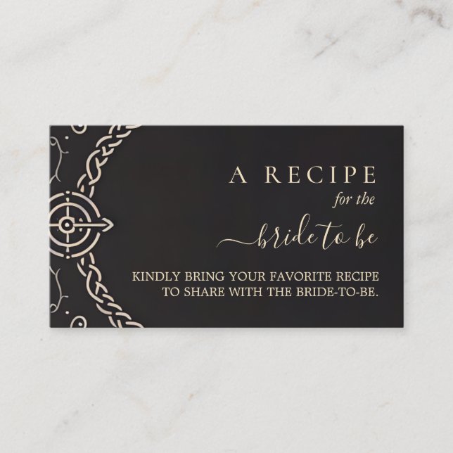 Celtic Nordic Fun Mediaeval Scroll Bridal Shower Enclosure Card (Front)
