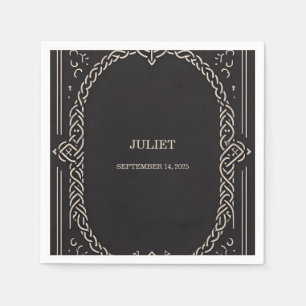 Celtic Nordic Fun Mediaeval Scroll Bridal Shower Napkin