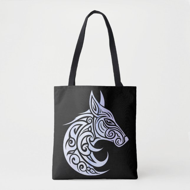 Celtic Nordic Winter Fox Tote Bag (Front)