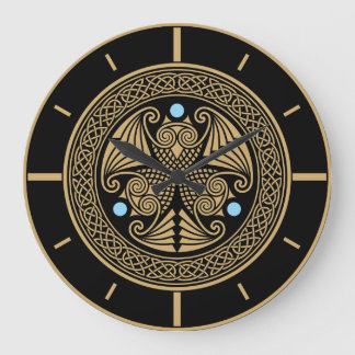 Celtic Owl Trio Large Clock