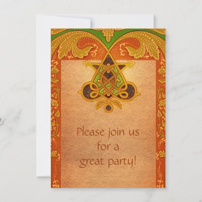 Celtic Parchment Style Invitation (Front)