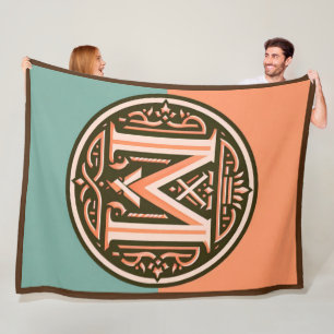 Celtic Pastel Letter "M" Large Fleece Blanket