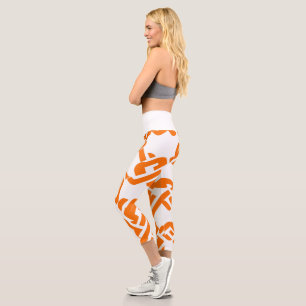 🟡 Celtic Pattern Marigold Yellow Elegant Capri Leggings