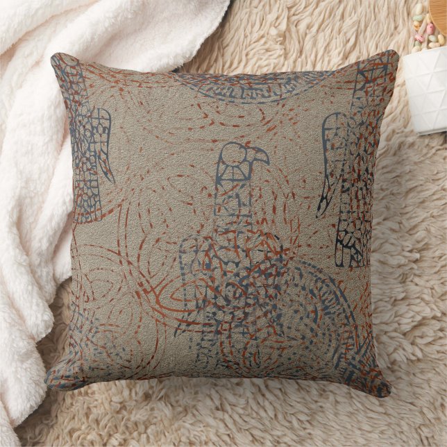 Celtic Pattern - Sand Colour with Bird Cushion (Blanket)