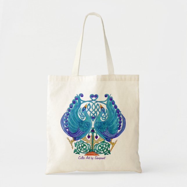 Celtic Peacocks Budget Tote Bag (Front)
