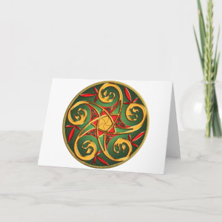 Celtic Pentacle Spiral Holiday Card