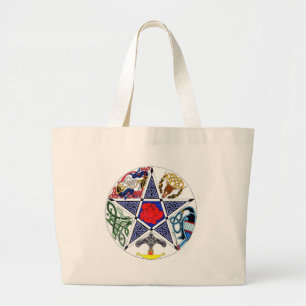 Celtic Pentagram Large Tote Bag