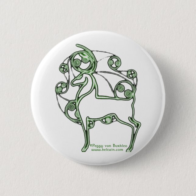 Celtic Pins and Buttons Herne Deer Design #4 (Front)