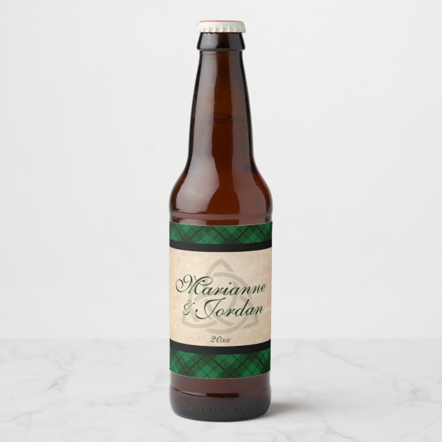 Celtic Plaid Beer Bottle Label (Front)