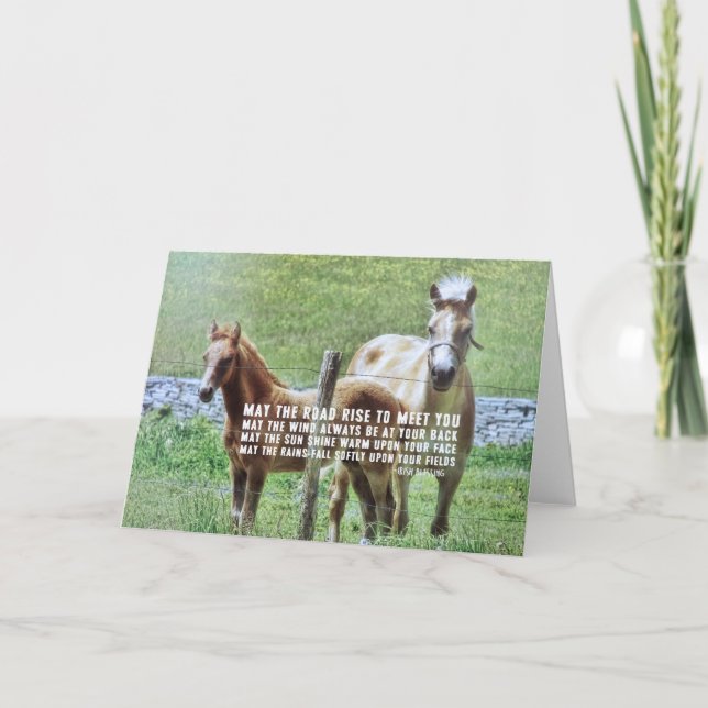 CELTIC PONIES Greeting Card (Front)