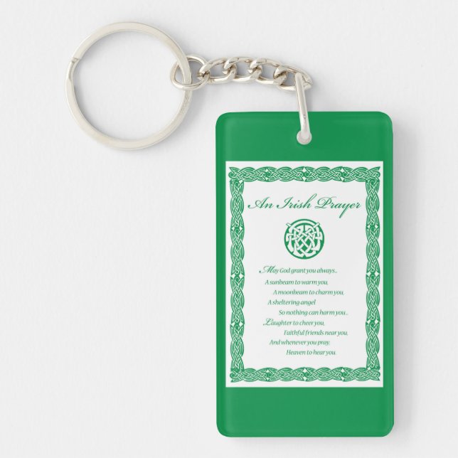 Celtic Prayer St. Patrick's Day Key Ring (Front)
