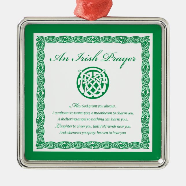 Celtic Prayer St. Patrick's Day Metal Ornament (Front)