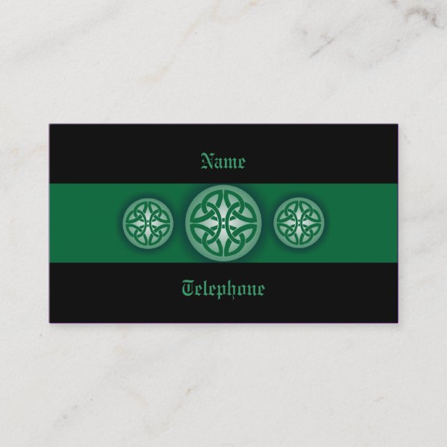 Celtic Profile Card - Green and Black 4 (Front)