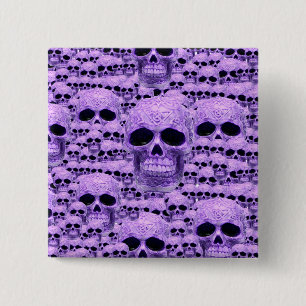 Celtic purple skull collage 15 cm square badge