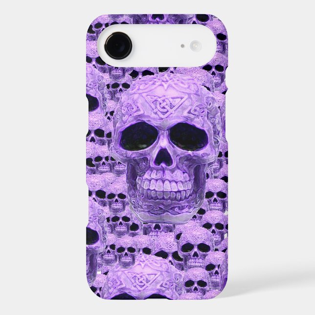 Celtic purple skull collage Case-Mate iPhone case (Back)