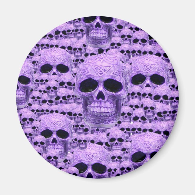 Celtic purple skull collage magnet (Front)