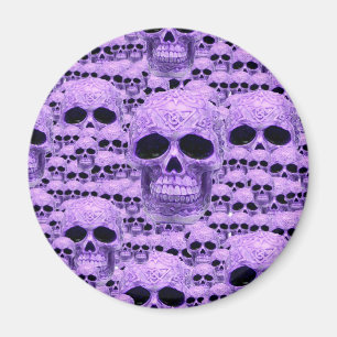 Celtic purple skull collage magnet