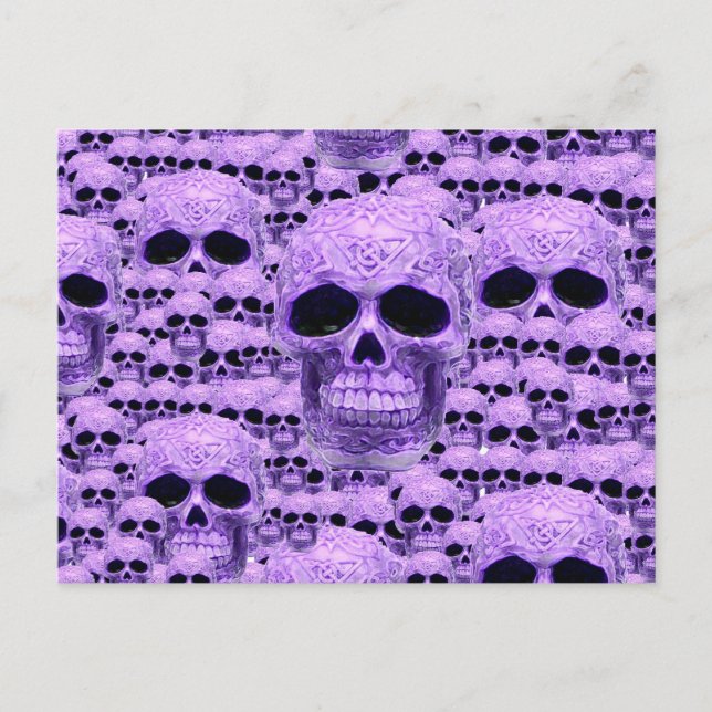 Celtic purple skull collage postcard (Front)