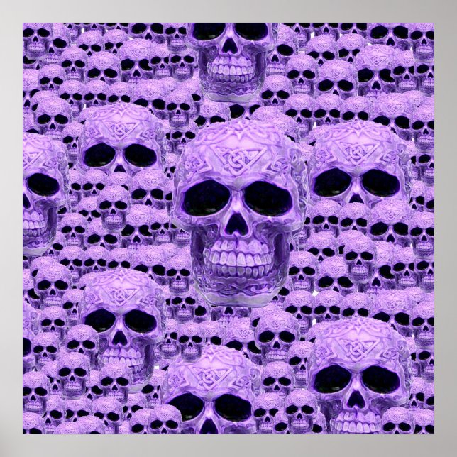 Celtic purple skull collage poster (Front)