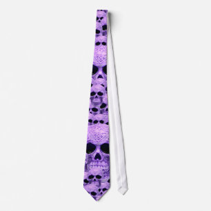 Celtic purple skull collage tie