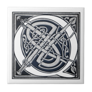 Celtic Q Monogram Ceramic Tile