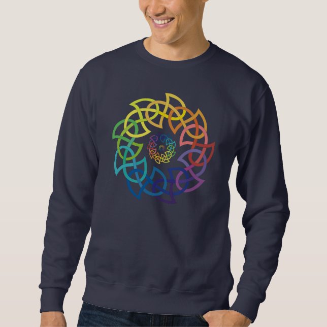 Celtic Rainbow Knotwork Rings Sweatshirt (Front)